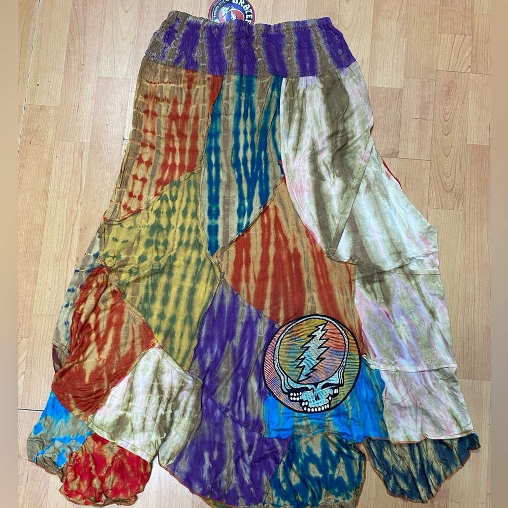 Grateful Dead Steal Your Face Women’s Small/Medium Patchwork Boho Festival Skirt